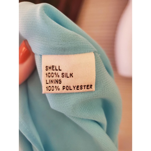 Talbots Size 12 Blue Silk Surplice Top - Picture 4 of 5